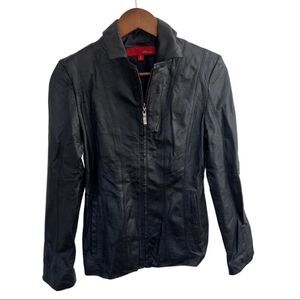 Black Max USA Women’s Genuine Leather Black Fitted Zipper Up Jacket Size Small